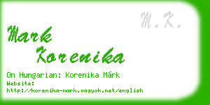 mark korenika business card